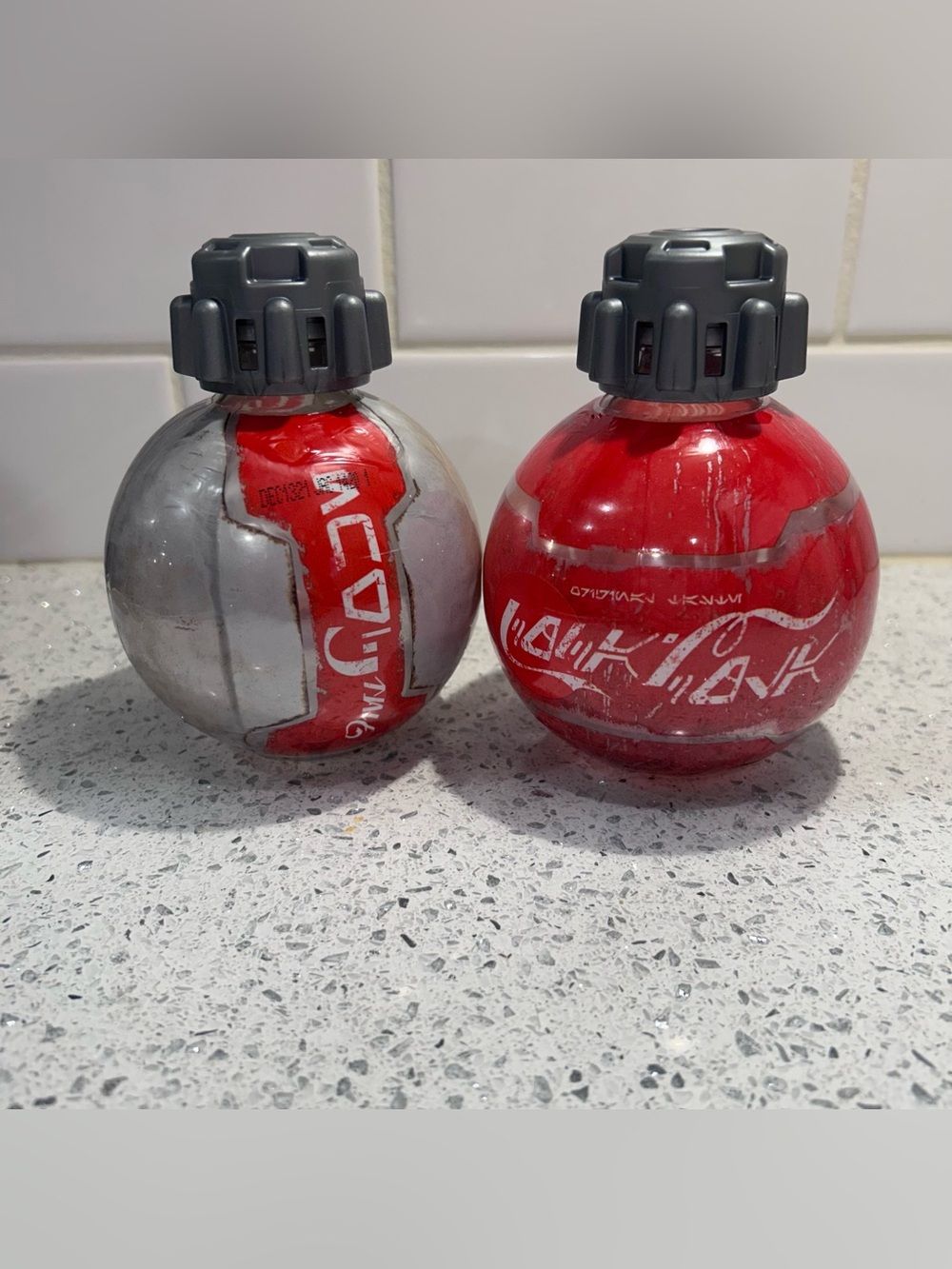 Star Wars Galaxy’s Edge Thermal Detonator Collectible Coke & Diet Coke Bottles